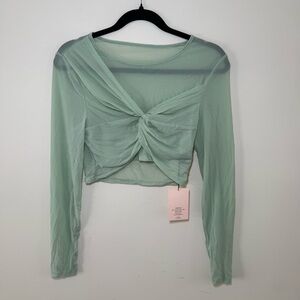 SOLD! Mint Green Long Sleeve Twist Front Top